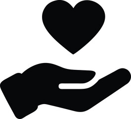 Giving Heart icon on white background, vector illustration.