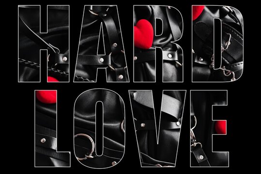 hard love bdsm aesthetic in bold typography