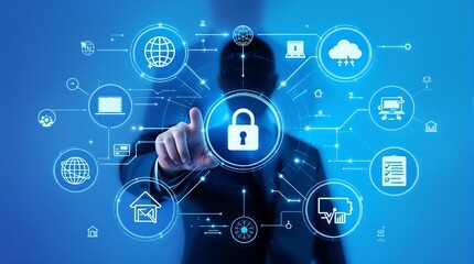 Cyber security solutions network protection data privacy it security technology concept