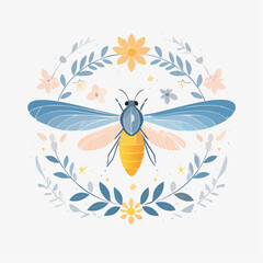vector illustration of a firefly