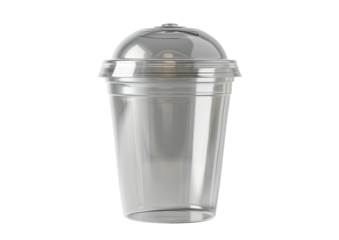 Clear plastic disposable cup with dome lid (4)