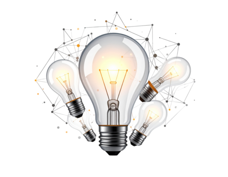 Illuminated light bulbs cluster