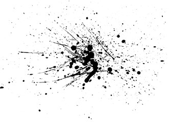 black and white grunge ink splashes