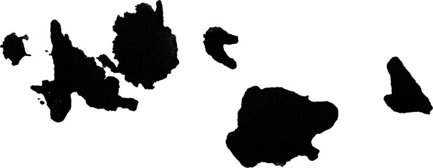 set of black ink splashes
