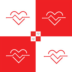 heart and heartbeat vector illustration