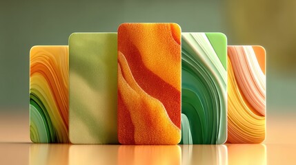 Layered UI Cards in Glowing Mint and Orange Backdrop