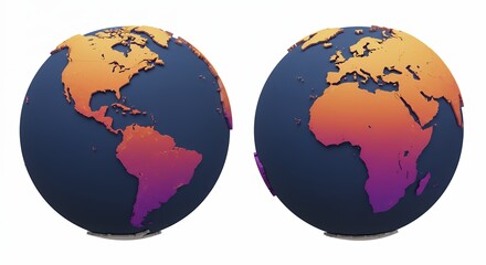 Obraz premium Two earth globes for educational use