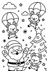 Cute Cartoon Stegosaurus in a Prehistoric Landscape with a Sunny Sky and Volcano Coloring Page for Kids