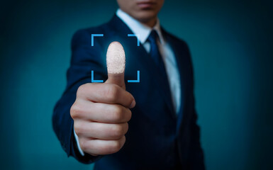 Secure fingerprint scan unlocks modern digital access and business security