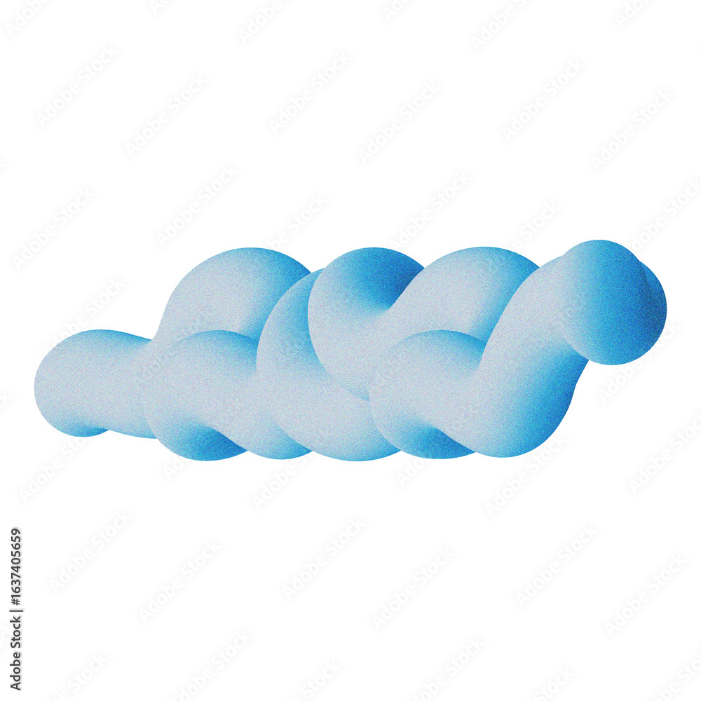 Aufkleber abstract blue gradient knot shape on transparent backdrop a modern 3d rendered illustration of a twi