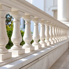 Elegant white marble balustrade (1)