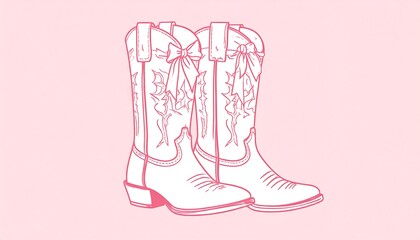 Pair of pink cowboy boots