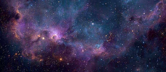 Naklejka premium Deep space nebula with vibrant colors and scattered stars