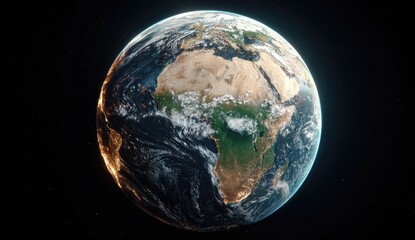 Earth, Africa, night, space, clouds, weather, satellite, planet, global, environmental