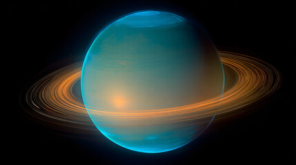 Uranus with mysterious internal heat waves visible through translucent atmosphere.