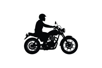 contemporary innovative creative digital colorful vibrant crisp clean stylish elegant modern detailed professional high quality Silhouette of a Person Riding a Motorcycle in a Minimalist Style
