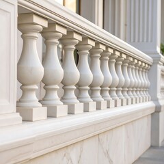 Elegant white stone balustrade