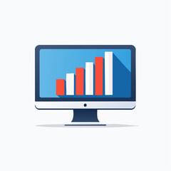 Simple monitor icon for digital marketing and online analytics themes