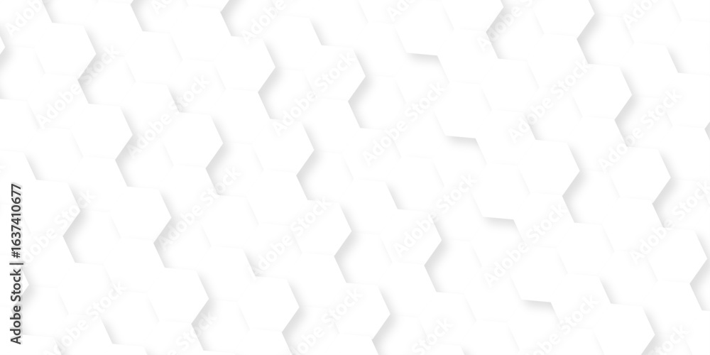 Aufkleber abstract white hexagon concept background. seamless bright white abstract honeycomb. technology for 