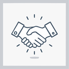 Obraz premium Simple handshake icon symbolizing partnership and business agreements