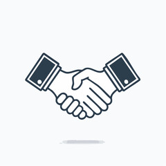 Simple handshake icon symbolizing partnership and business agreements