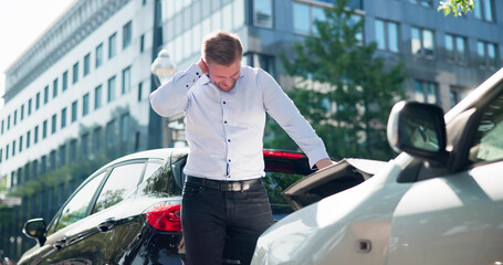 Young Man Suffering From Neck Pain After Car Accident. Seeking Legal Aid