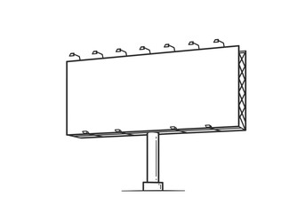 Obraz premium A billboard stands tall supported by a central pole with multiple lights on top