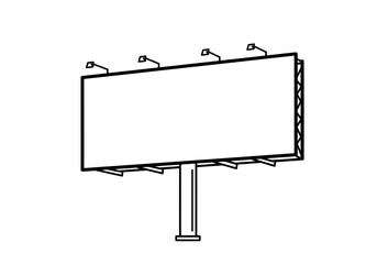Obraz premium A billboard stands against a white backdrop