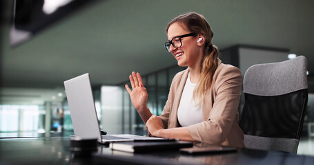 Remote Business Interview Via Videoconference Using Laptop