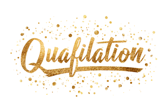 Congratulations in gold cursive font on a white background, cliparts - Powered by Adobe