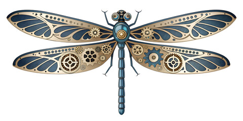 Dragonfly icon with mechanical wings represents fusion of nature and tech in futuristic flight design
