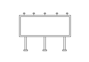 Obraz premium A monochrome line art illustration of a billboard on a white background