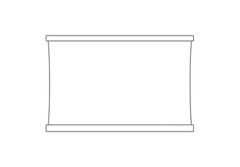 Obraz premium A simple rectangular shape outlined in gray with a curved indentation on either side