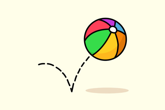 Bouncing ball, graph in physics. Projectile motion, parabolic curve trace silhouette. 