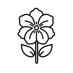 Simple Single Flower Outline Illustration
