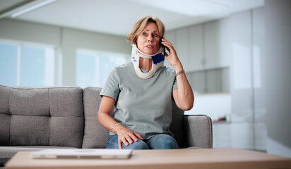 Elderly Woman Calls Insurance Agent After Neck Injury Accident