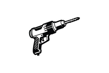 Naklejka premium stylish elegant modern detailed professional high quality A detailed artistic illustration of a drill press machine in silhouette style evoking a sense of precision and craftsmanship