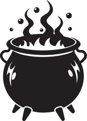  Cauldron silhouette, cauldron vector illustration, Halloween witches black cauldron isolated on vector illustration