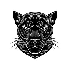 Powerful tribal tiger head tattoo design with a wild cat face illustration