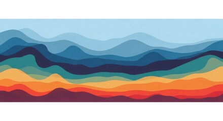 Abstract Colorful Landscape Background