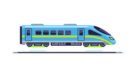 Modern high speed train illustration on white background for journey themes