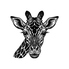 Obraz premium Isolated giraffe and zebra vector illustration of their heads as wild mammals