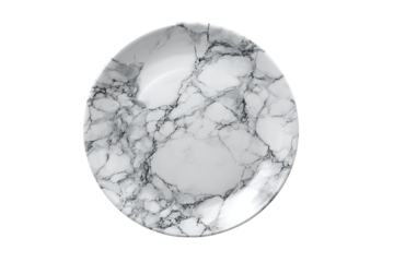 Oval white marble gemstone with gray veins isolated on transparent background