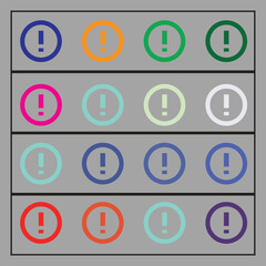 errors icon sheet in multiple colors