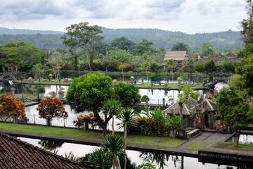 Beautiful landscape of Tirta Gangga water palace  and park in Bali, Indonesia