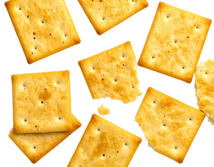 Fototapeta premium Crackers salted snack food baked crunchy square