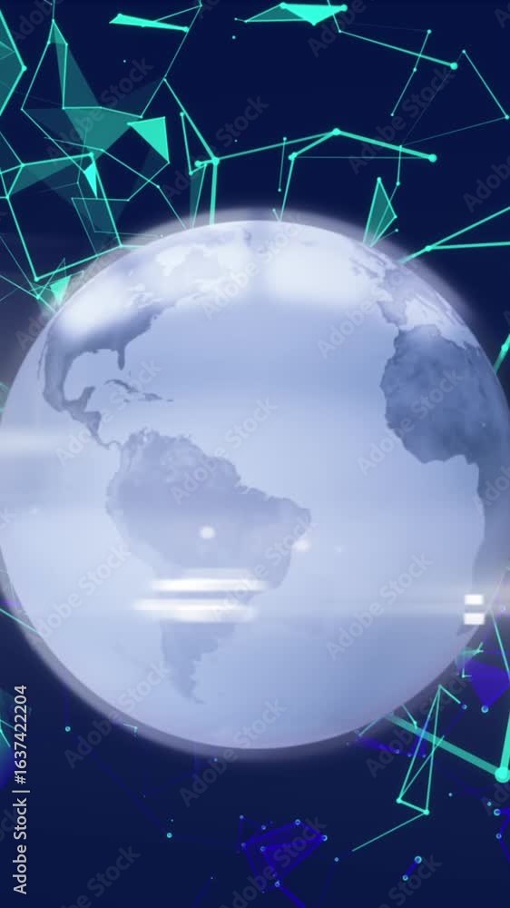 Poster animation of planet earth with unique abstract design in background