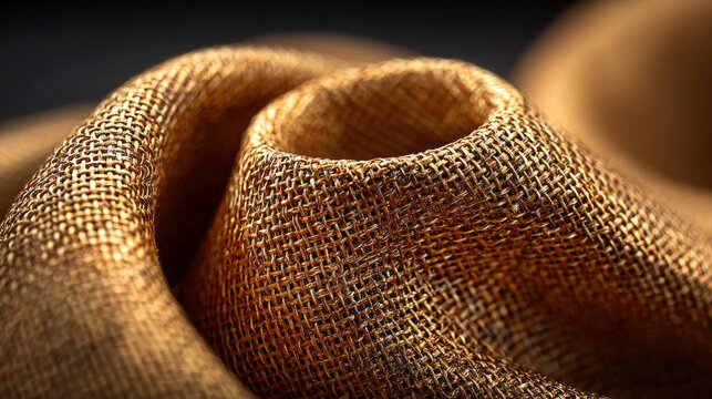 Close-up of golden fabric folds