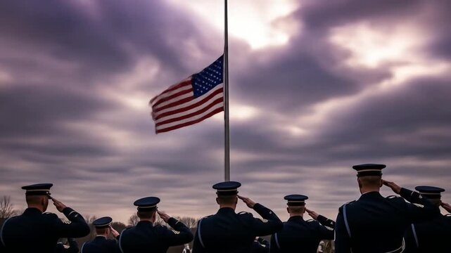 Honoring the Fallen: Military Salute to the Flag