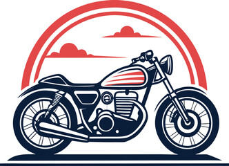 Fototapeta premium motorcycle icon vector illustration simple bicycle scooter motorbike silhouette set Motorcycle type and model icons set. Vector black illustration isolated on white